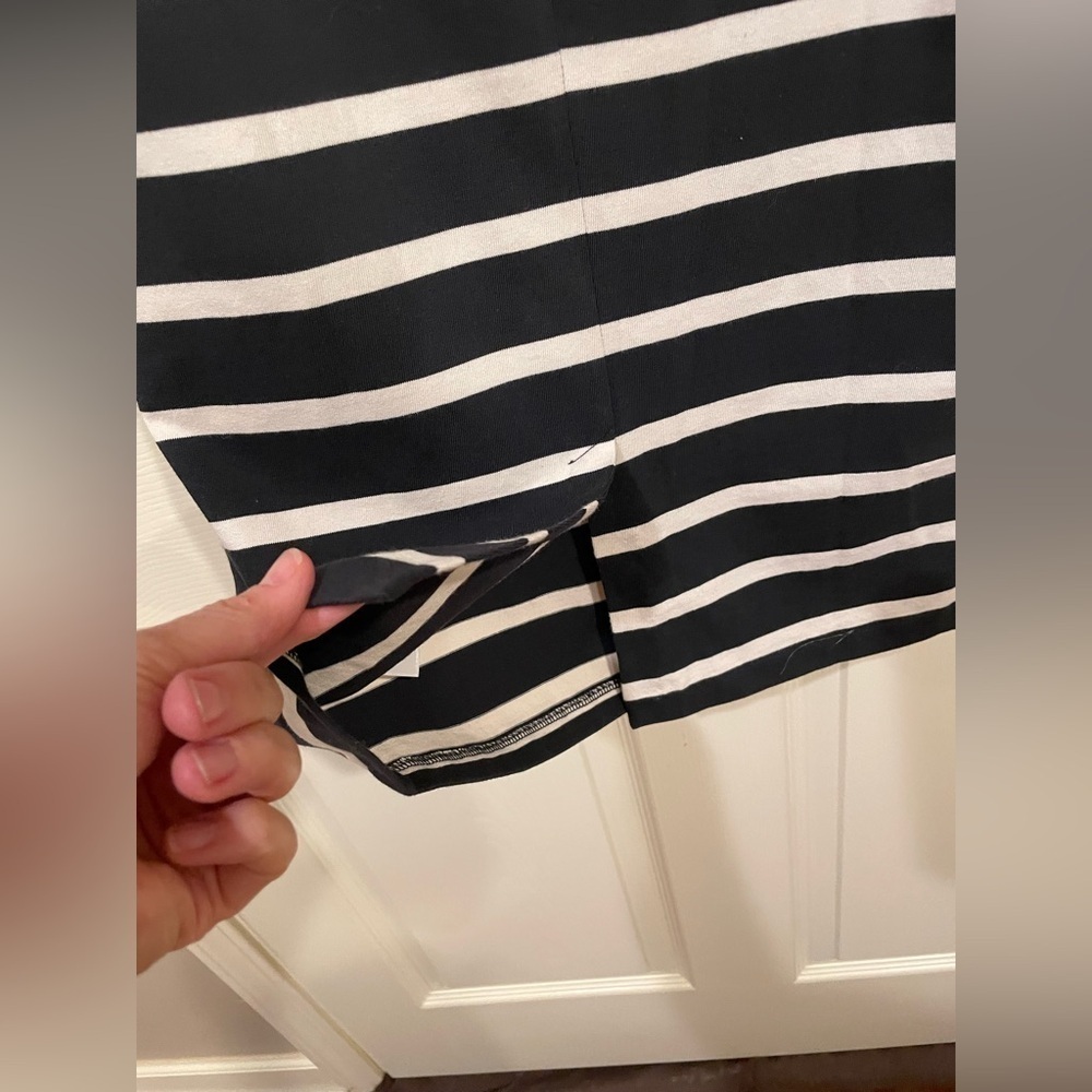 J Crew Cotton Striped Black and White Pencil Skirt - Picture 11 of 12